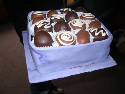 Sacha's 20th birthday cake. The cake was, of course, chocolate cake, 